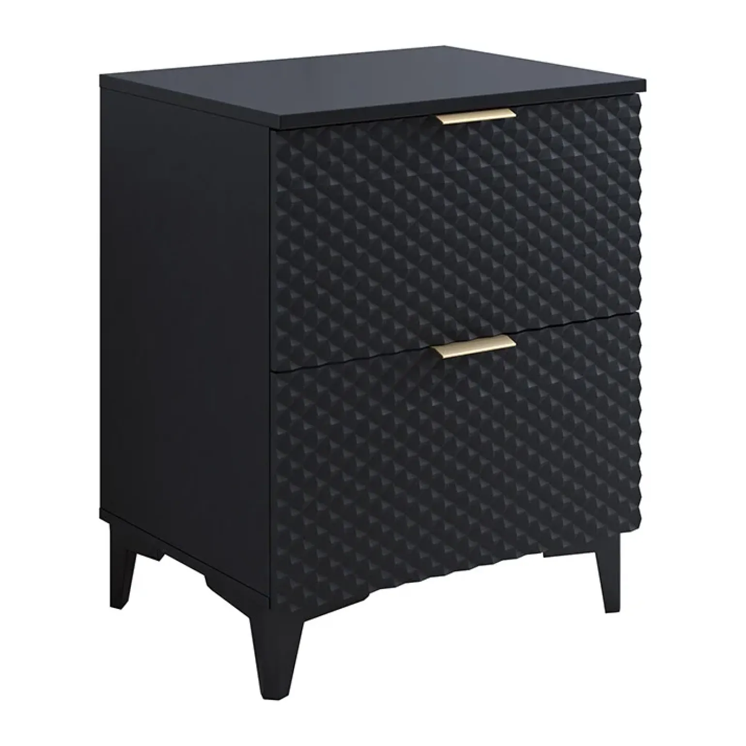 Mobile bagno a terra 61cm con colonna nero frontali decorati Konny