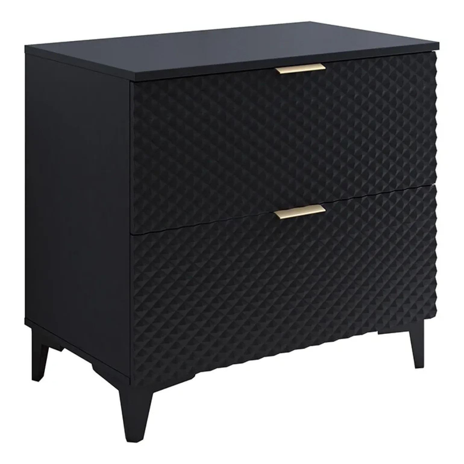 Mobile bagno a terra 81cm con colonna nero frontali decorati Konny