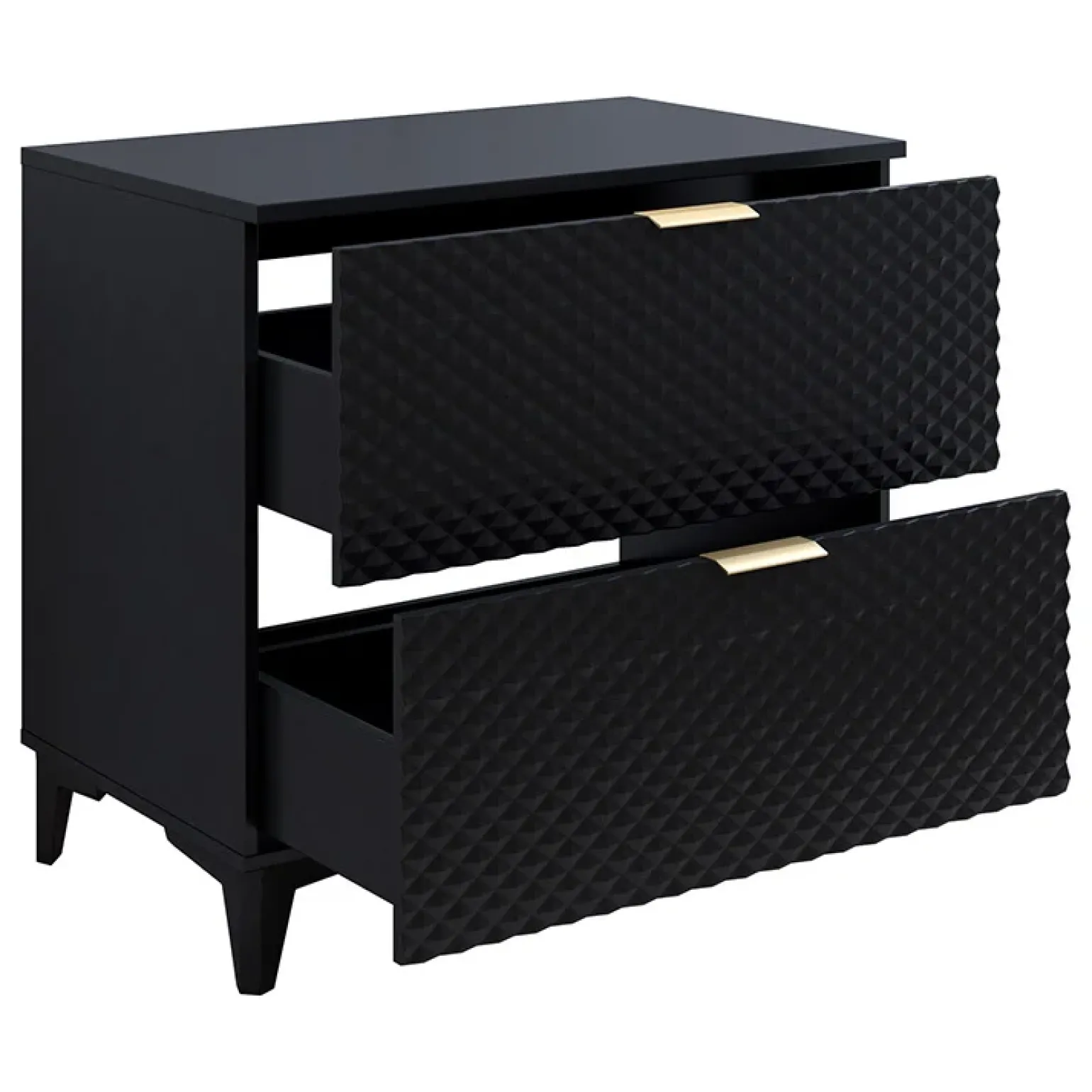 Mobile bagno a terra 81cm con colonna nero frontali decorati Konny