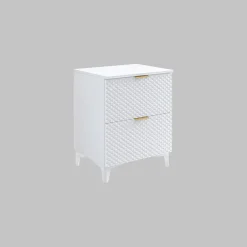Mobile bagno a terra 61cm con colonna bianco frontali decorati Konny