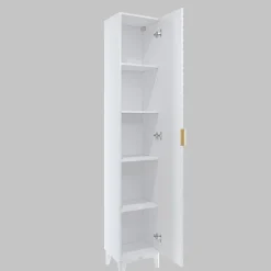 Mobile bagno a terra 61cm con colonna bianco frontali decorati Konny