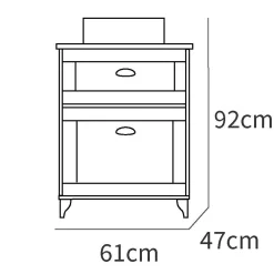 Mobile bagno a terra 61cm con lavabo 1 cassetto 1 anta rovere bianco Ilias