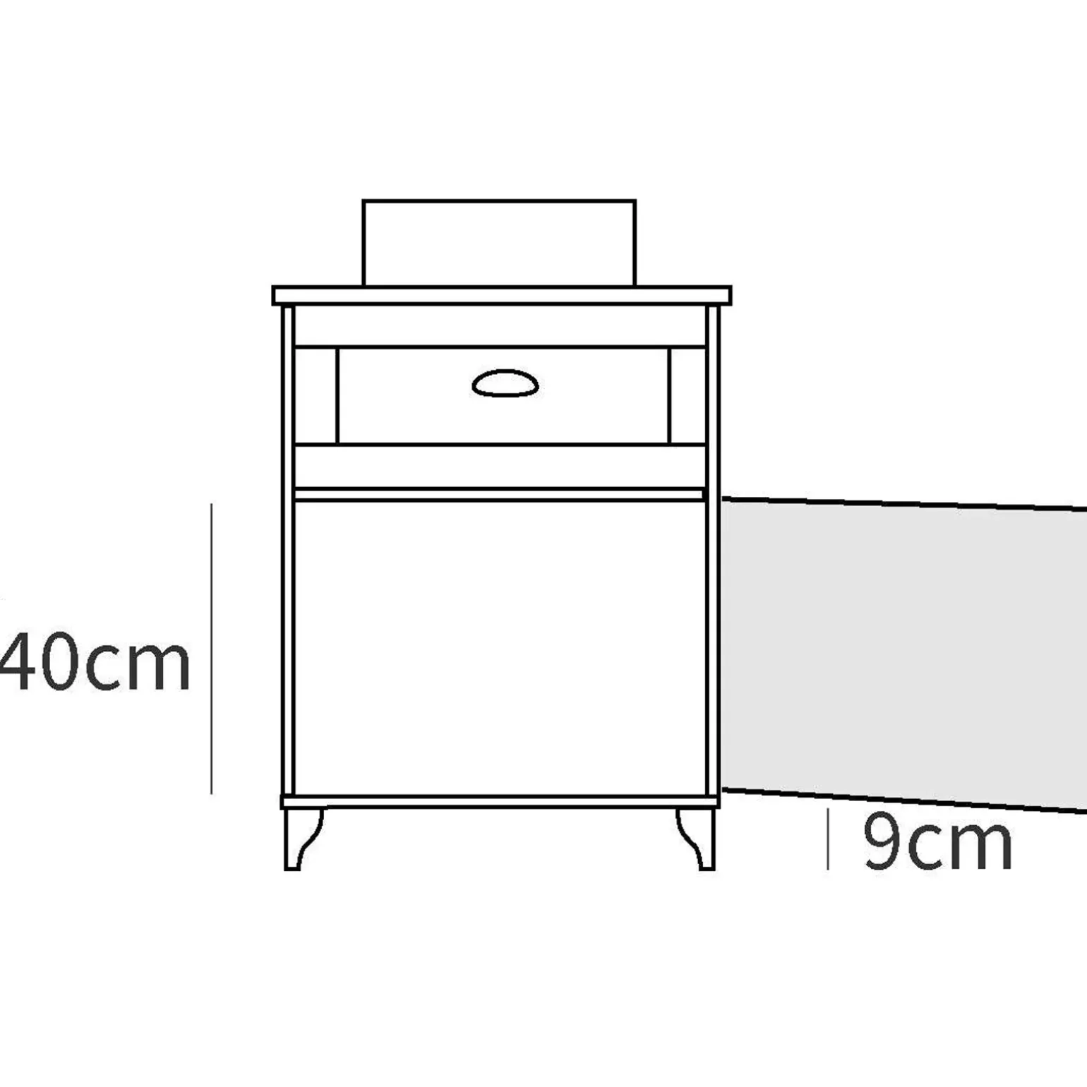 Mobile bagno a terra 61cm con lavabo 1 cassetto 1 anta rovere bianco Ilias