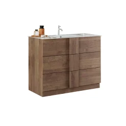 Mobile bagno a terra 100cm con lavabo 3 cassetti rovere Alvarez