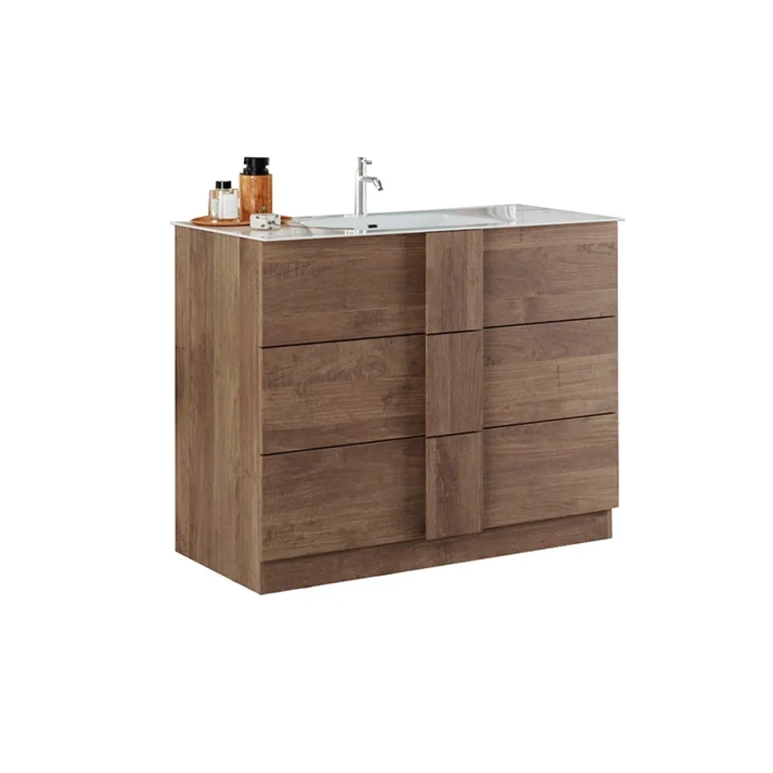 Mobile bagno a terra 100cm con lavabo 3 cassetti rovere Alvarez