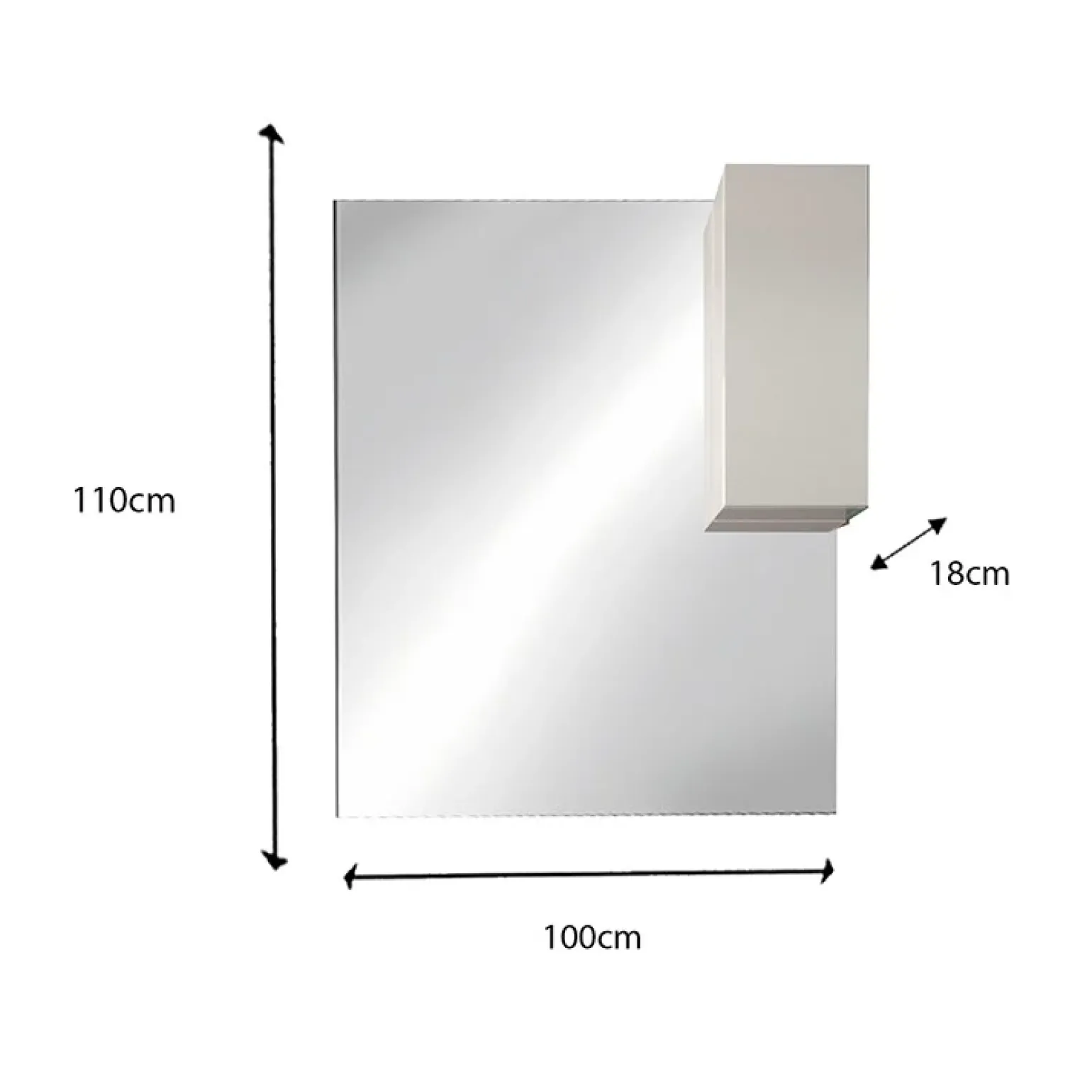 Mobile bagno a terra 100cm con lavabo e specchio bianco lucido specchi Olimpo
