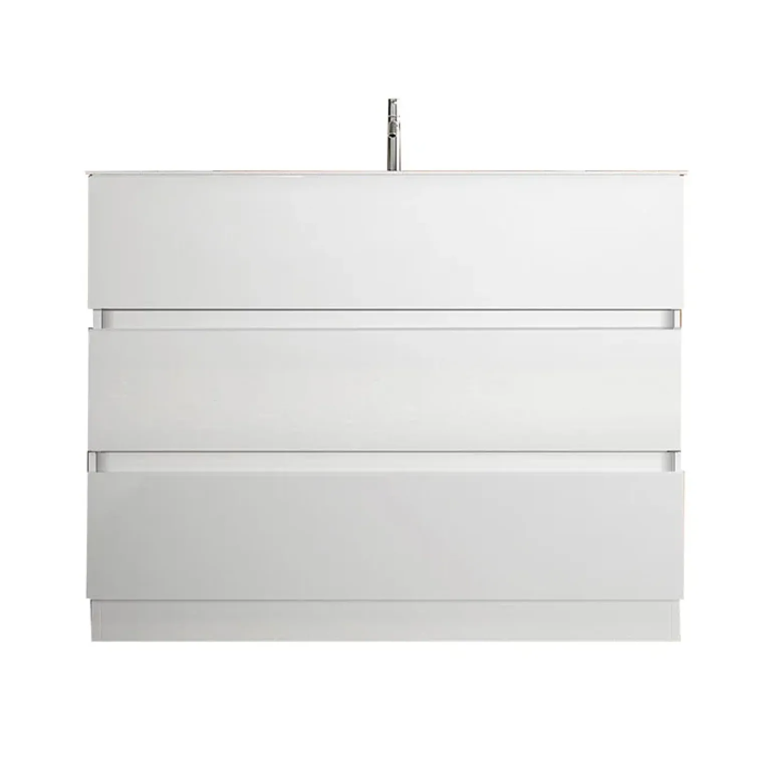 Mobile bagno a terra 80cm con lavabo 3 cassetti bianco lucido Moon