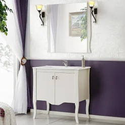 Mobile bagno classico 80cm con lavabo 2 ante bianco Brigit