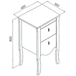 Mobile bagno classico 45cm 2 cassetti bianco Brigit