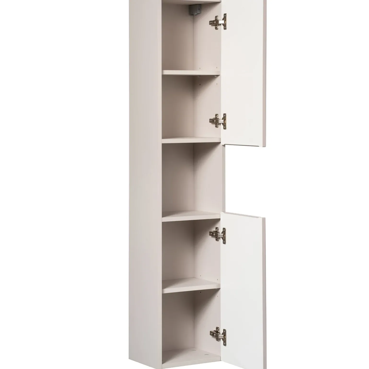 Mobile bagno sospeso cannettato 80cm con lavabo e colonna beige bianco Cleany