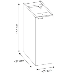 Mobile bagno sospeso cannettato 120cm 5 ante bianco rovere Cleany