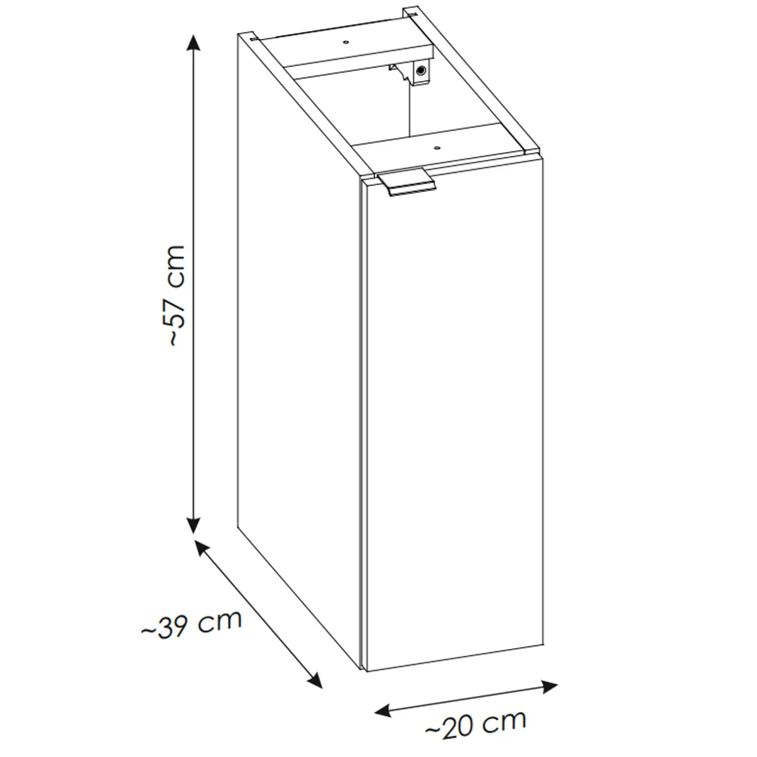 Mobile bagno sospeso cannettato 120cm 5 ante bianco rovere Cleany