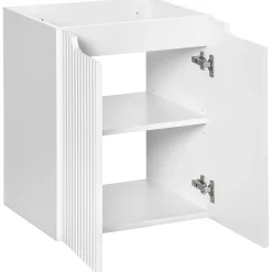Mobile bagno sospeso cannettato 120cm 4 ante e 2 vani bianco rovere Cleany
