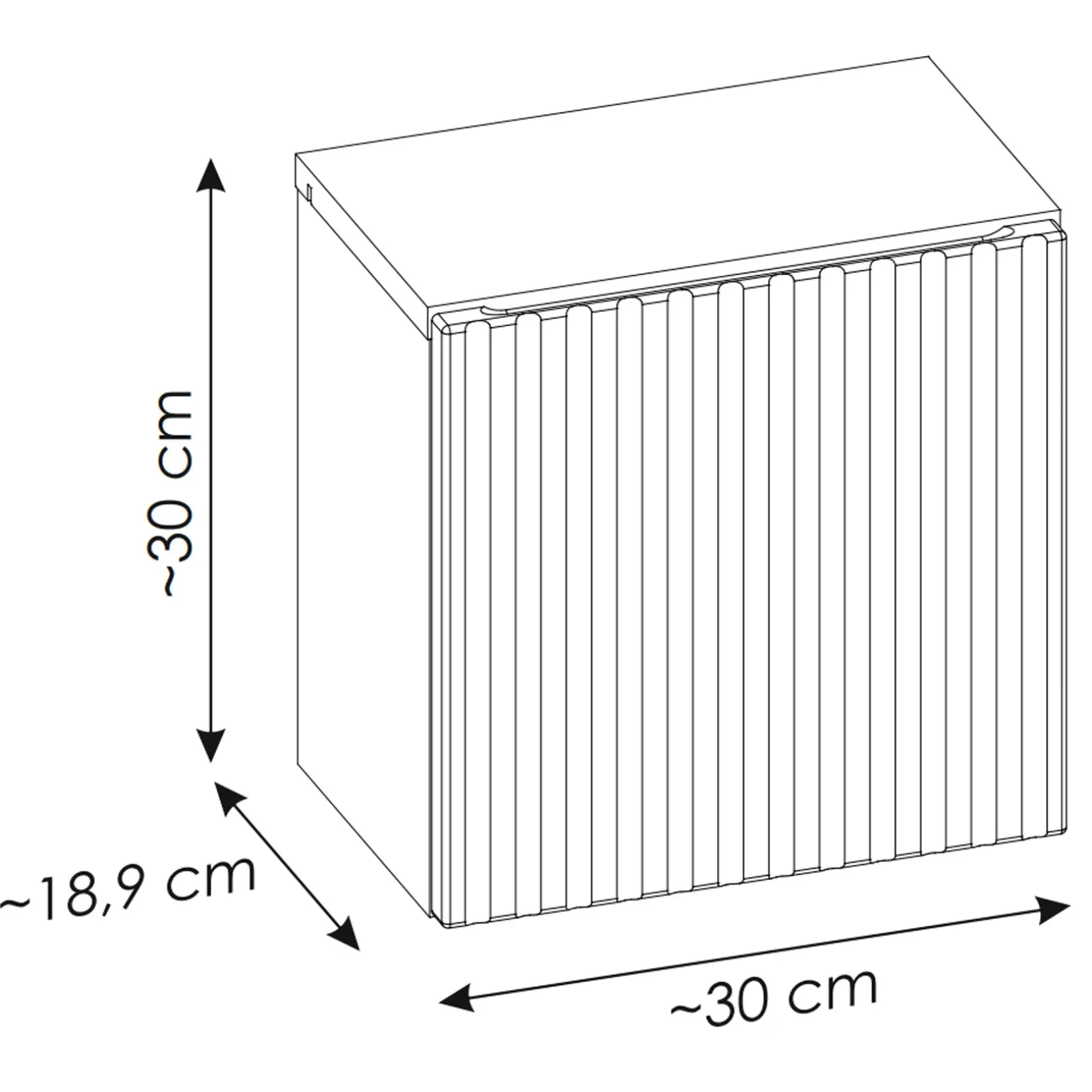 Mobile bagno sospeso cannettato 80cm con lavabo, colonna e 3 pensili bianco rovere Cleany