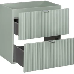 Mobile bagno sospeso cannettato 140cm 4 cassetti verde salvia rovere Greeny