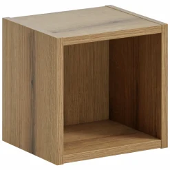 Mobile bagno sospeso cannettato 80cm con lavabo e colonna verde salvia rovere Greeny