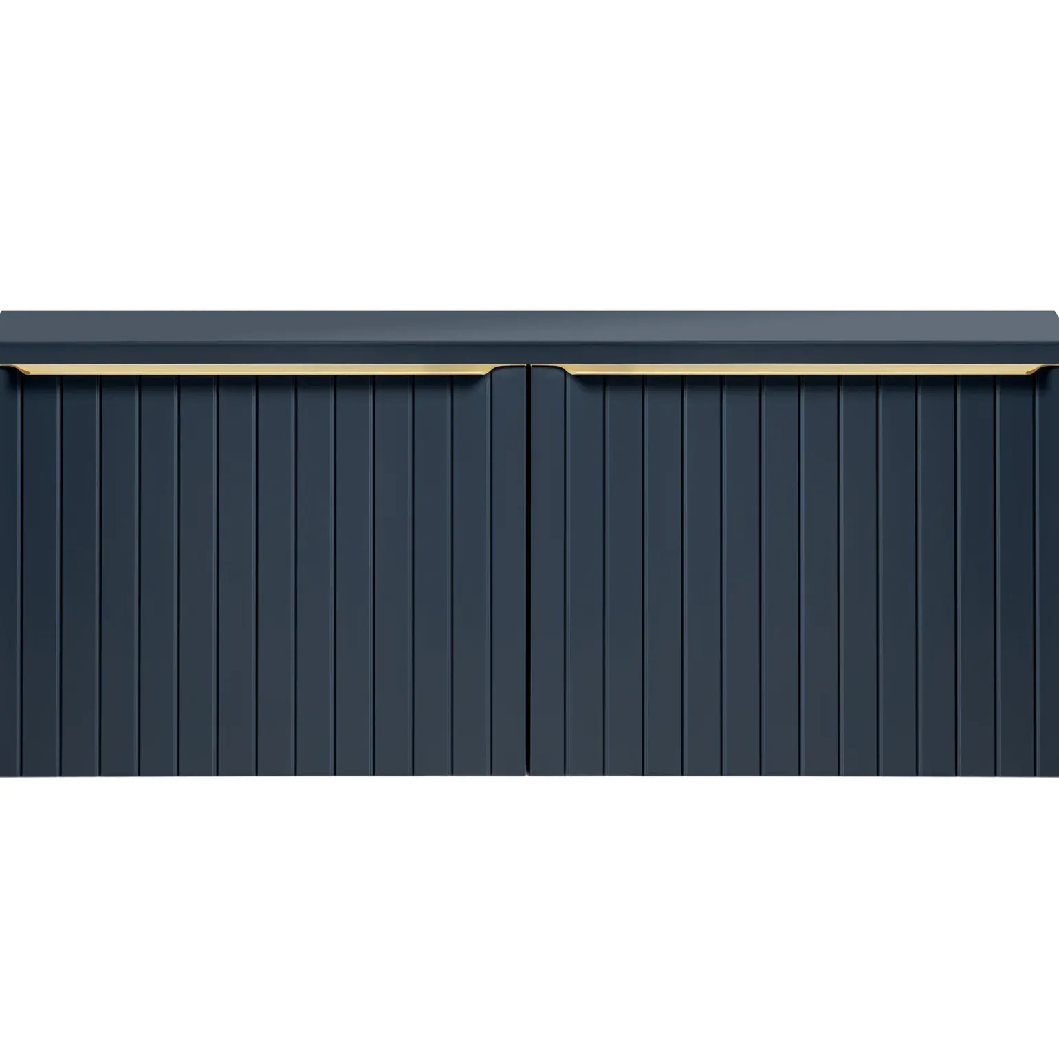 Mobile bagno sospeso 120cm 2 cassettoni e 2 cassetti attrezzati cannettato blu Deep