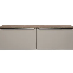 Mobile bagno sospeso 160cm 2 cassettoni e 2 cassetti attrezzati grigio quercia Serif