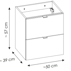 Mobile bagno sospeso 50cm 2 cassetti con lavabo rovere Rovery