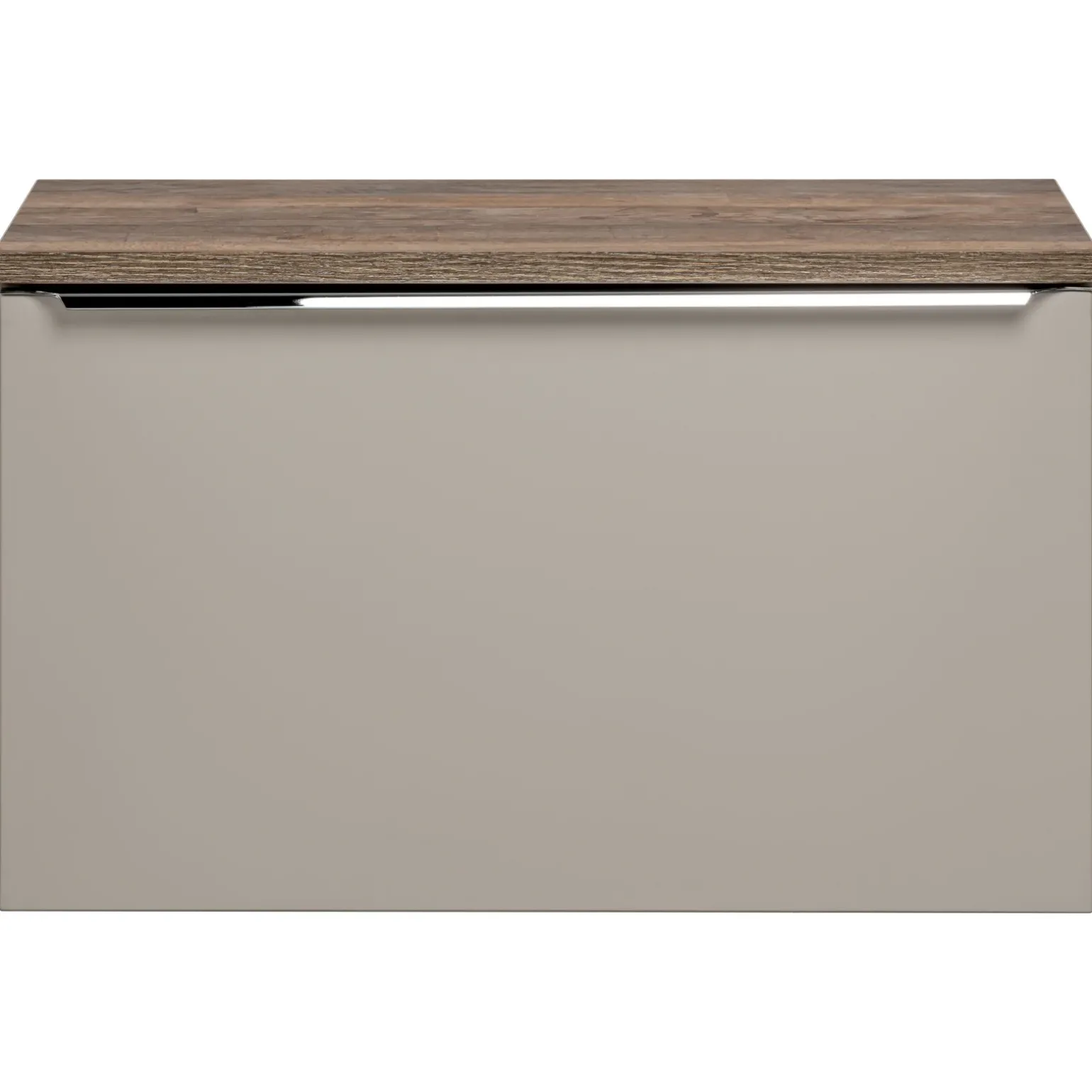 Mobile bagno sospeso 80cm 1 cassettone e 1 cassetto attrezzato grigio quercia Serif