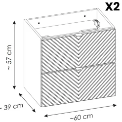 Mobile bagno sospeso 160cm 4 cassetti e portabiancheria beige cashmere Neutry