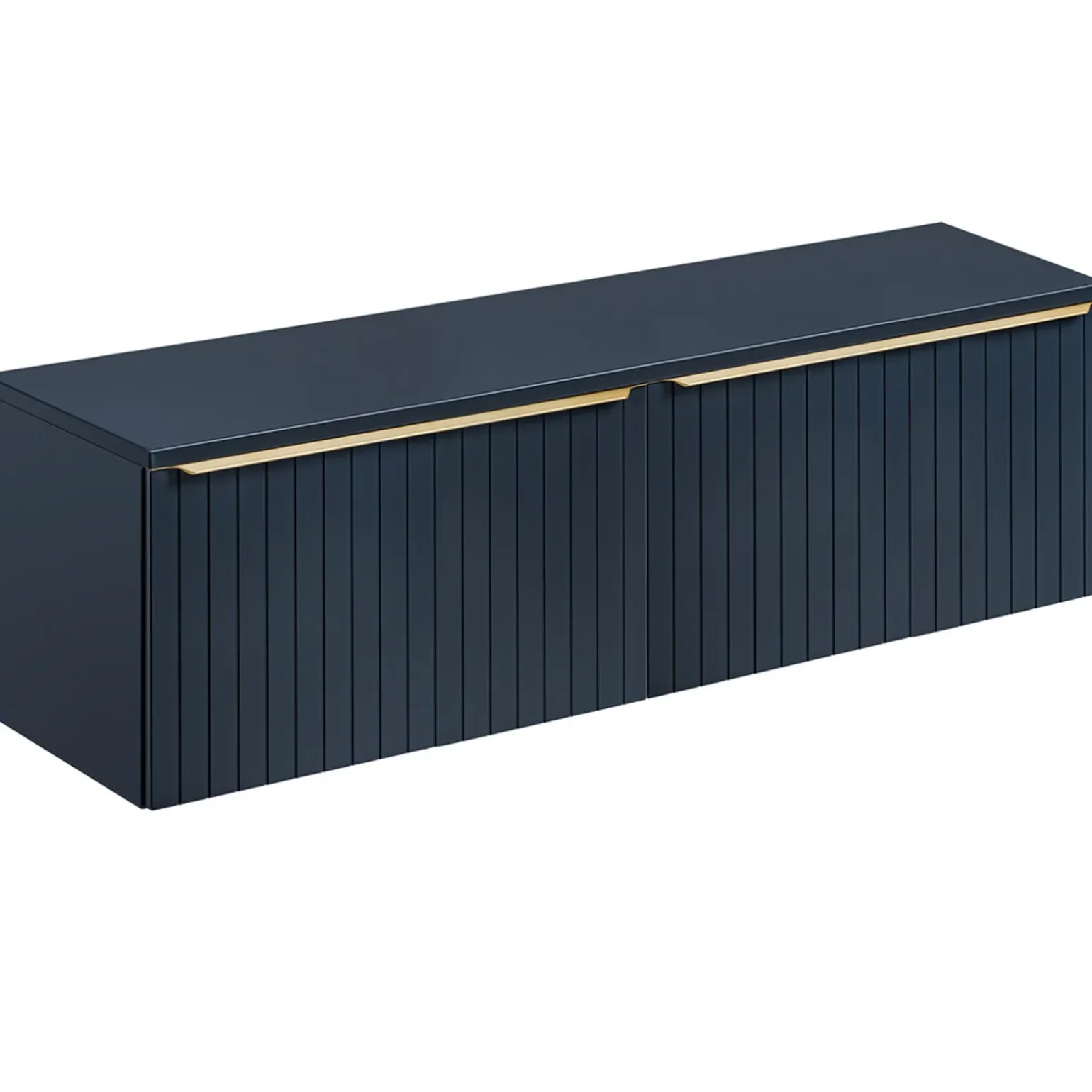 Mobile bagno sospeso 160cm 2 cassettoni e 2 cassetti attrezzati cannettato blu Deep