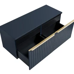 Mobile bagno sospeso 160cm 2 cassettoni e 2 cassetti attrezzati cannettato blu Deep