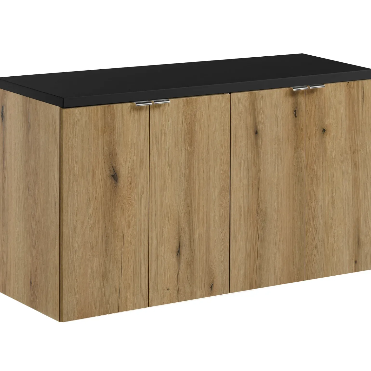 Mobile bagno sospeso 100cm 4 ante rovere nero Rovery