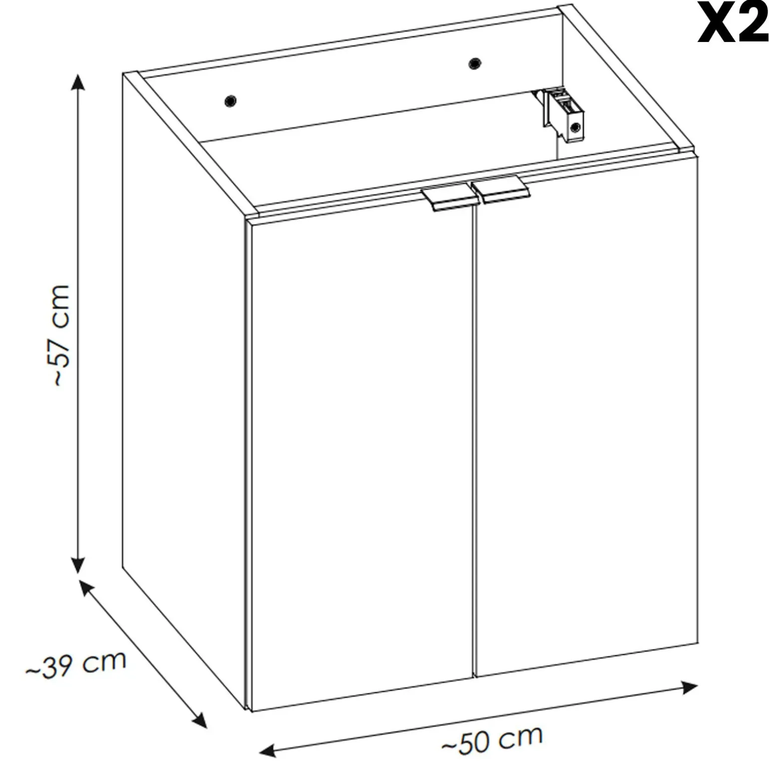 Mobile bagno sospeso 100cm 4 ante rovere nero Rovery