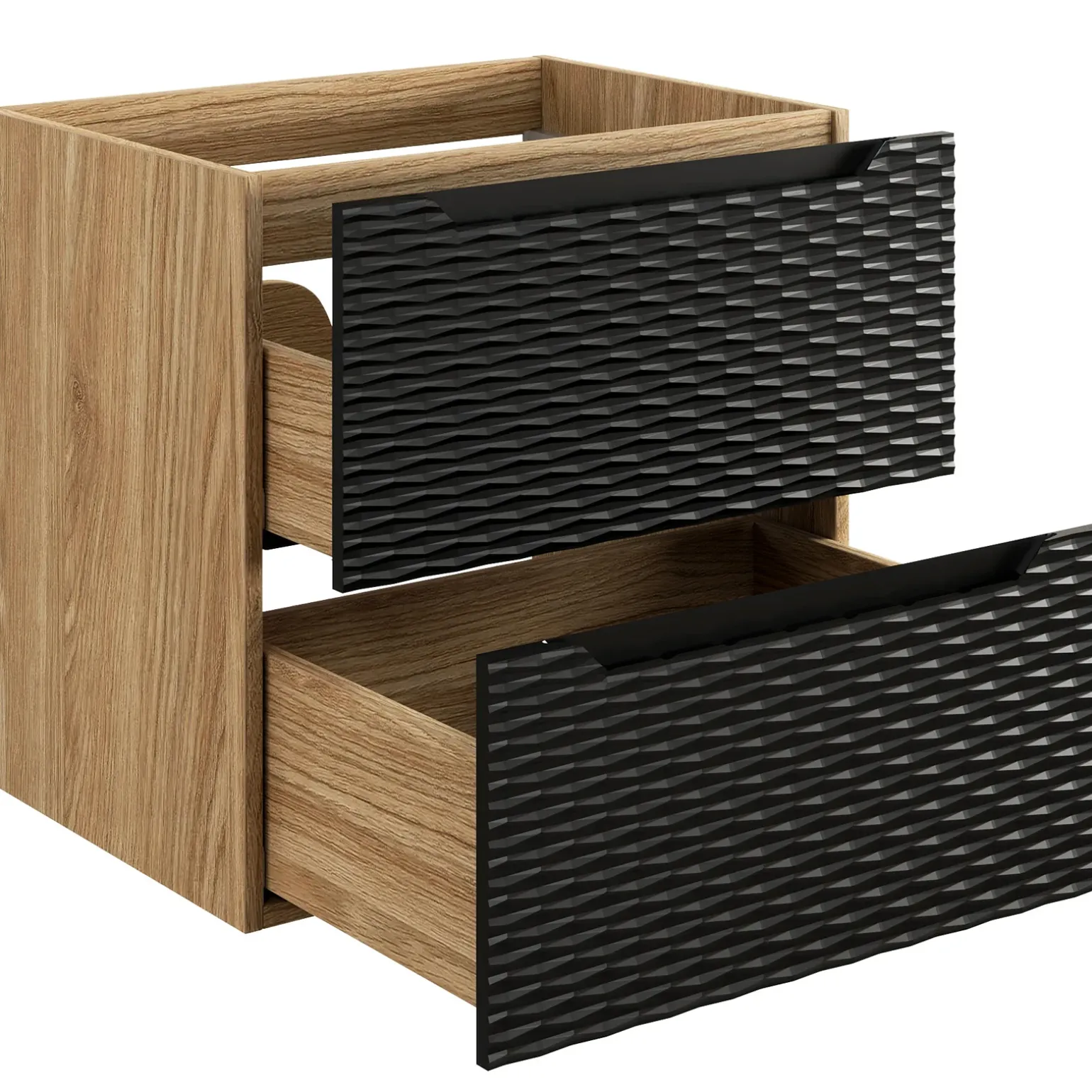 Mobile bagno sospeso 60cm 2 cassetti nero rovere Swim