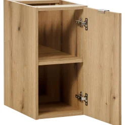 Mobile bagno sospeso 90cm 2 cassetti 1 anta rovere nero Rovery