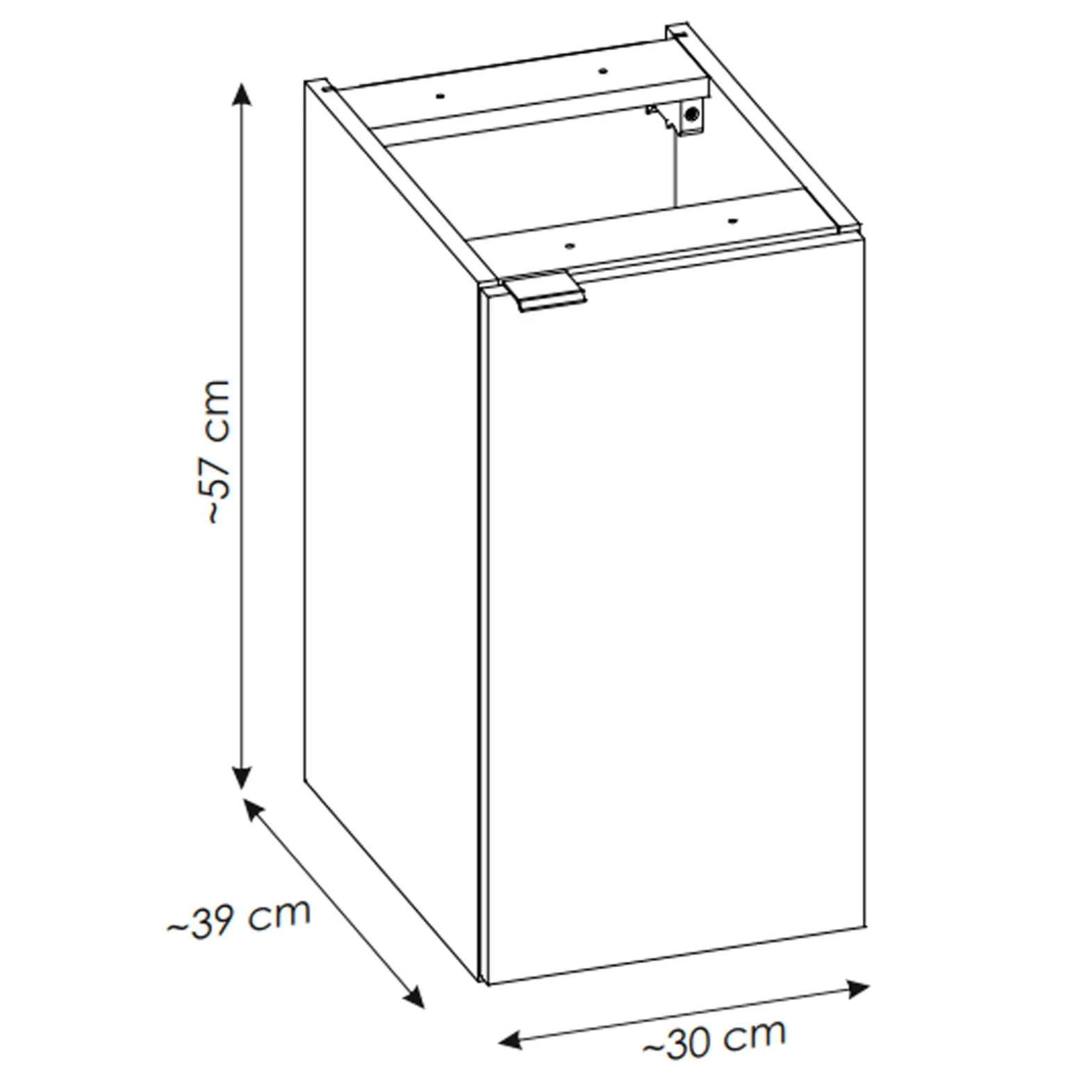 Mobile bagno sospeso 90cm 2 cassetti 1 anta rovere nero Rovery