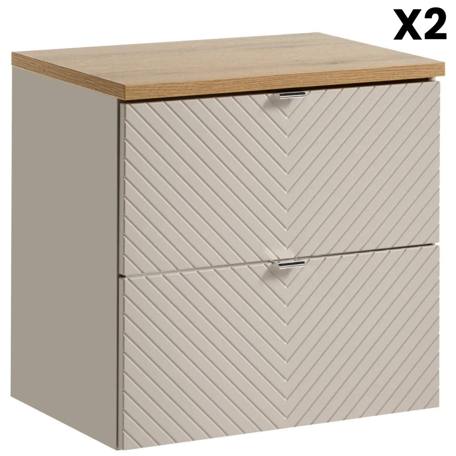 Mobile bagno sospeso 140cm 4 cassetti beige cashmere Neutry