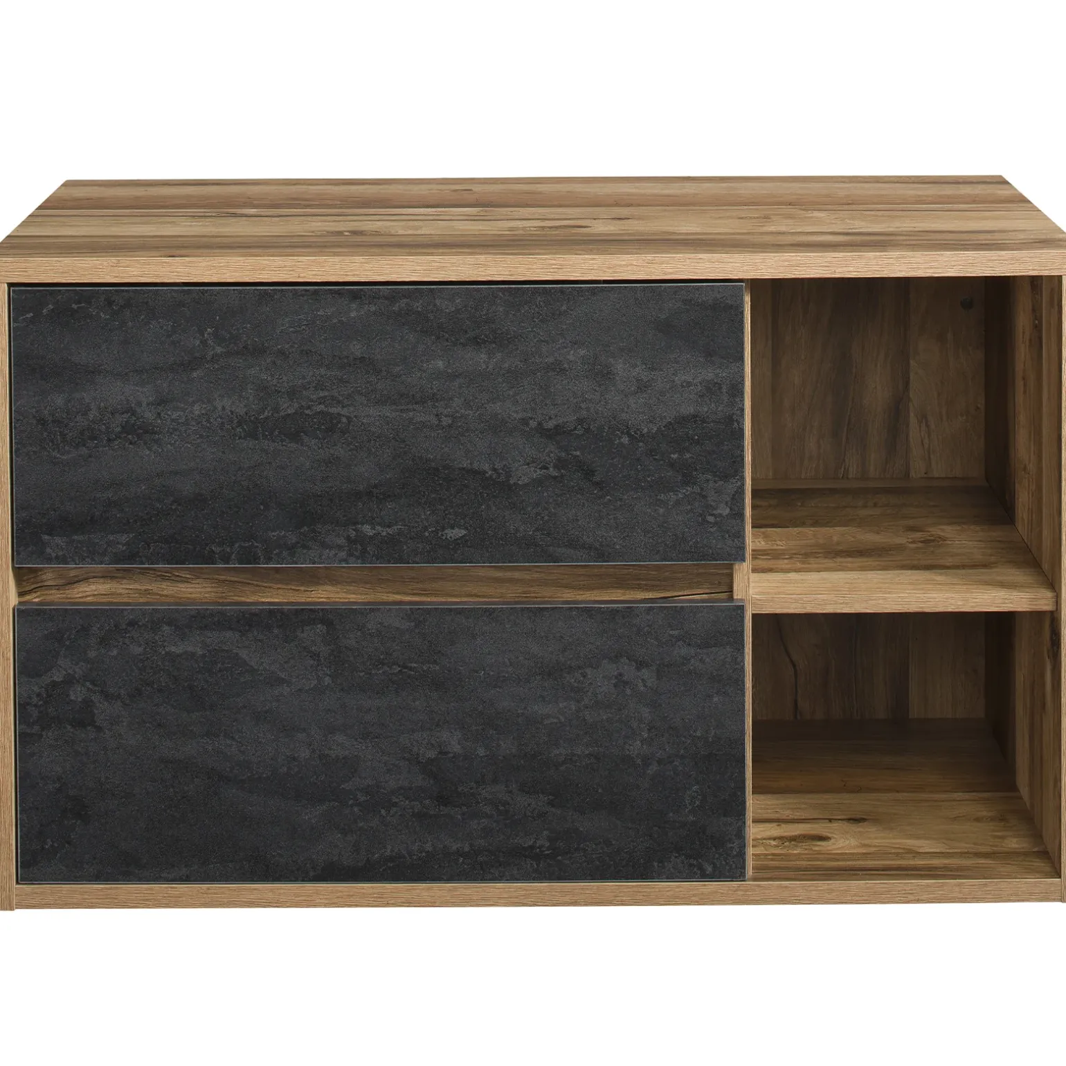Mobile bagno sospeso 100cm 2 cassetti rovere antracite Stony