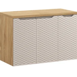 Mobile bagno sospeso 90cm 3 ante beige rovere Swim
