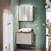 Mobile bagno sospeso 60cm 1 cassettone e 1 cassetto attrezzato grigio quercia Serif