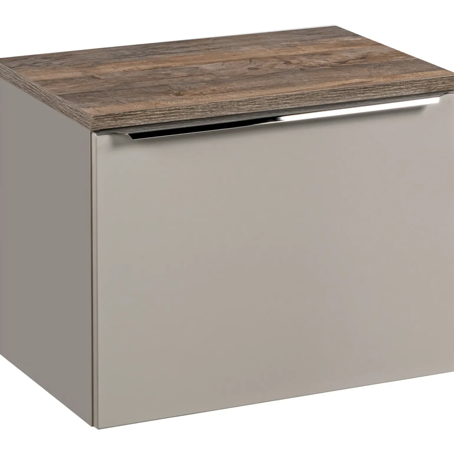 Mobile bagno sospeso 60cm 1 cassettone e 1 cassetto attrezzato grigio quercia Serif