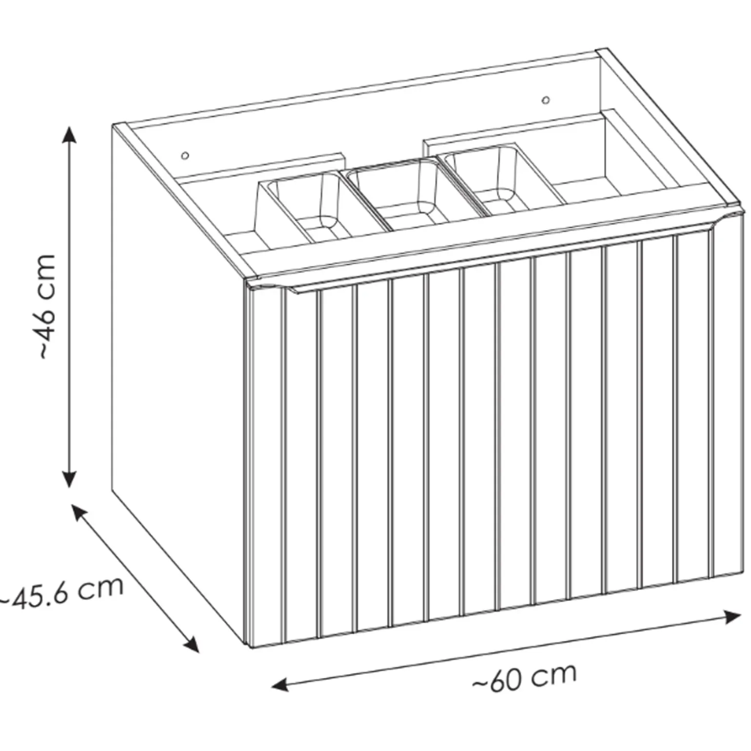 Mobile bagno sospeso 60cm 1 cassettone e 1 cassetto attrezzato cannettato blu Deep