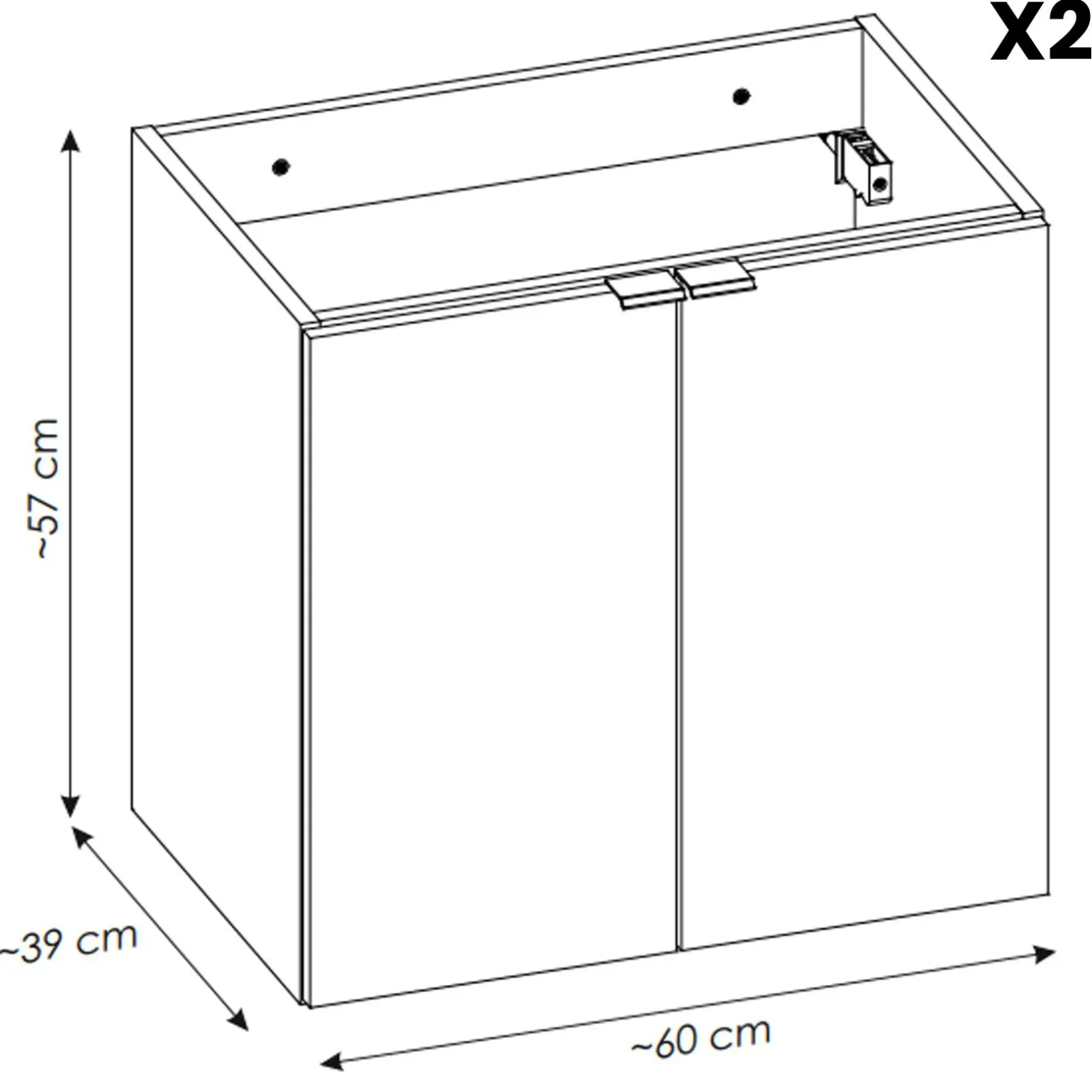 Mobile bagno sospeso 140cm 4 ante con colonna rovere Rovery