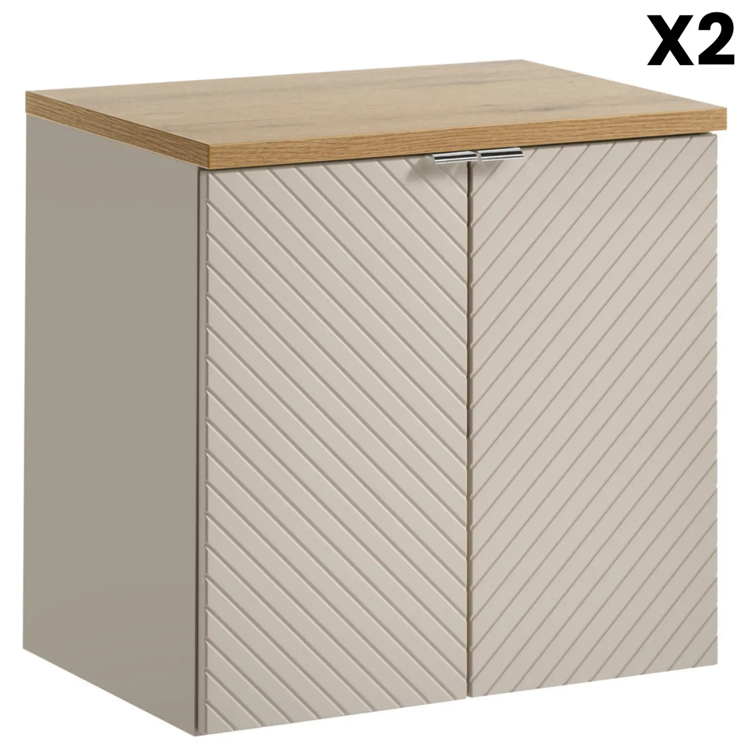 Mobile bagno sospeso 140cm 5 ante beige cashmere Neutry