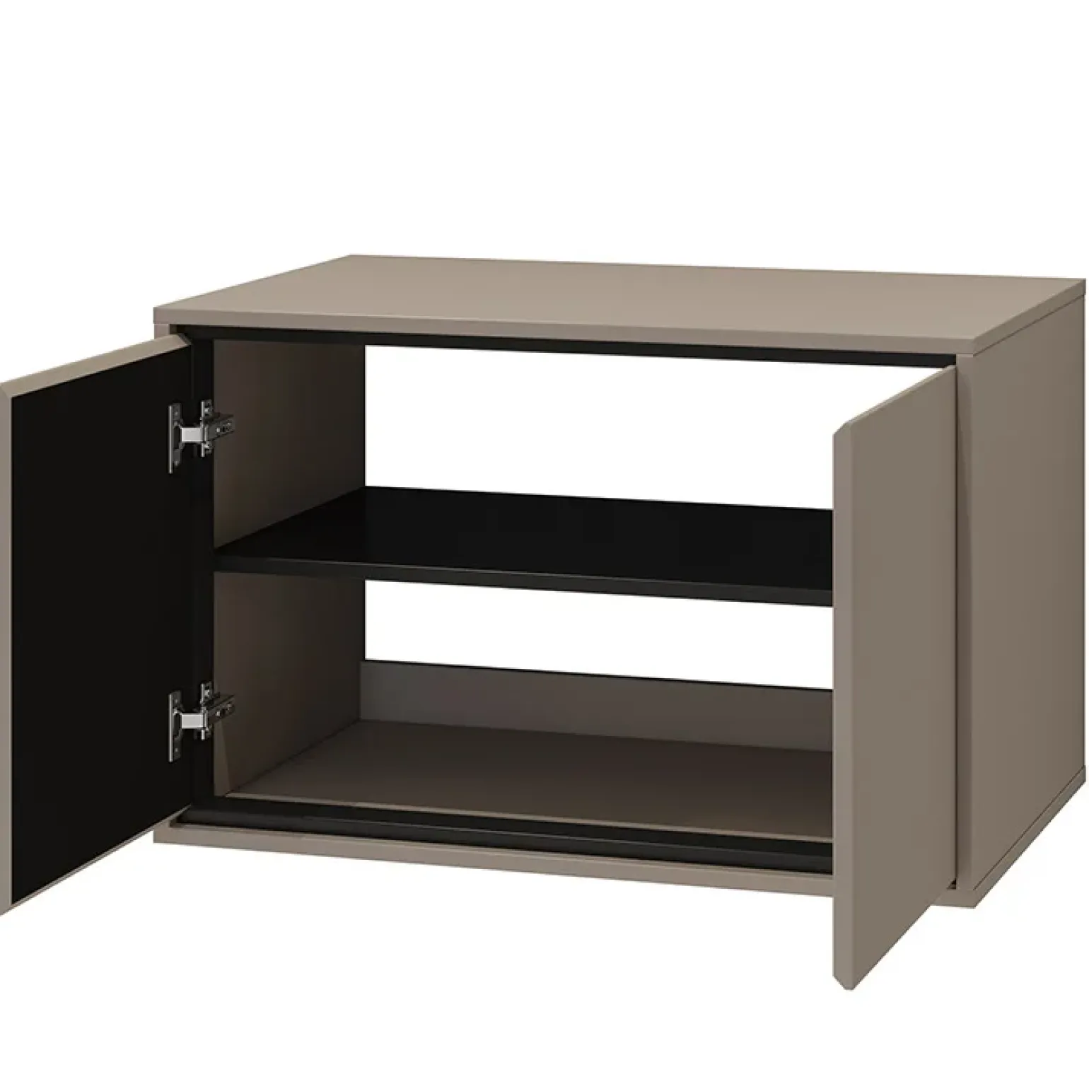 Mobile bagno sospeso 78cm 2 ante tortora nero Linda