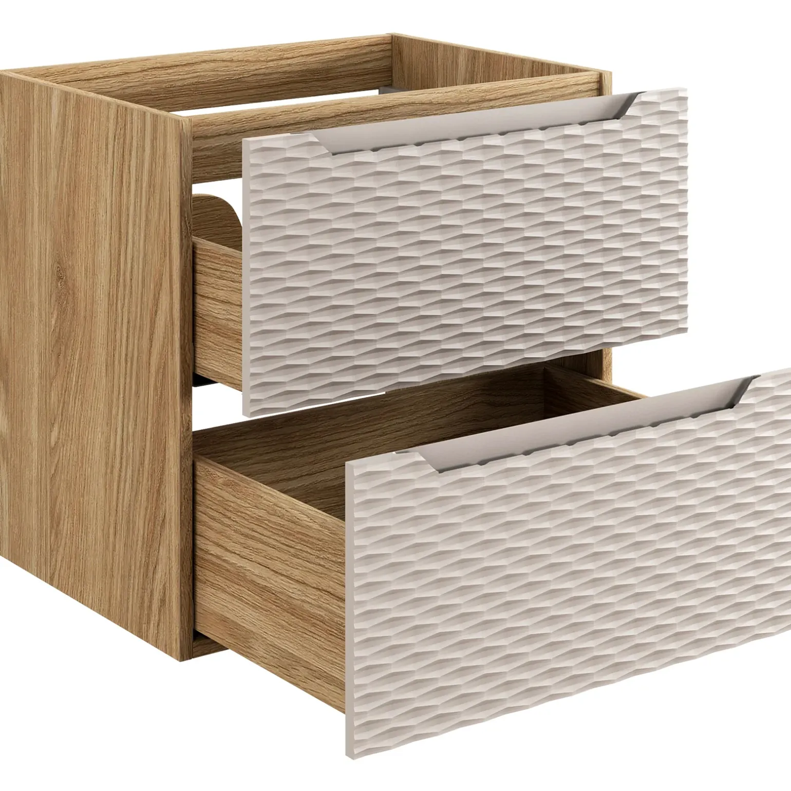 Mobile bagno sospeso 120cm 4 cassetti beige rovere Swim