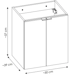 Mobile bagno sospeso 50cm 2 ante con lavabo rovere Rovery