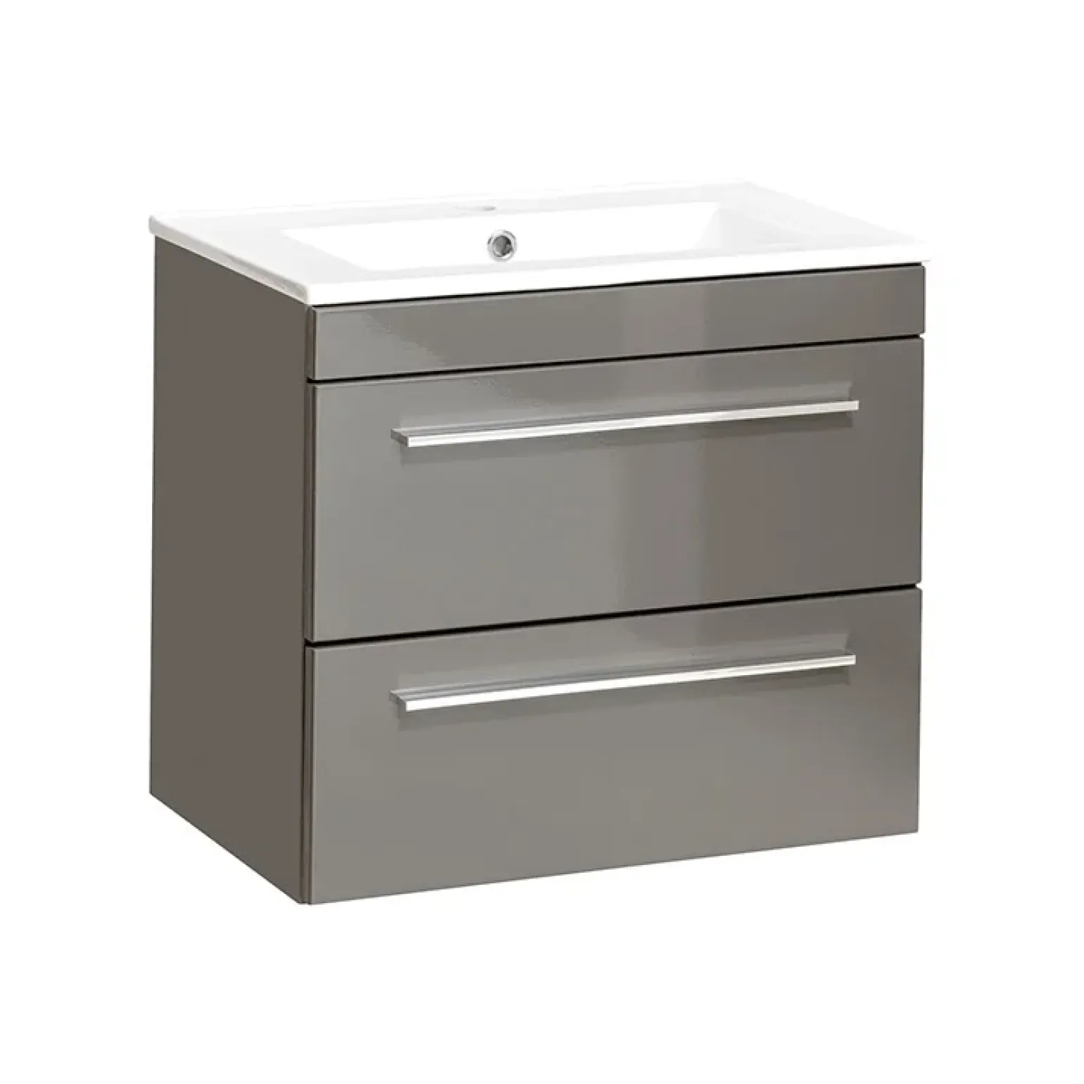Mobile bagno sospeso 60cm 2 cassetti grigio lucido Zadar