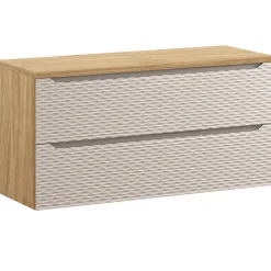 Mobile bagno sospeso 120cm 2 cassetti beige rovere Swim