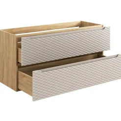 Mobile bagno sospeso 120cm 2 cassetti beige rovere Swim