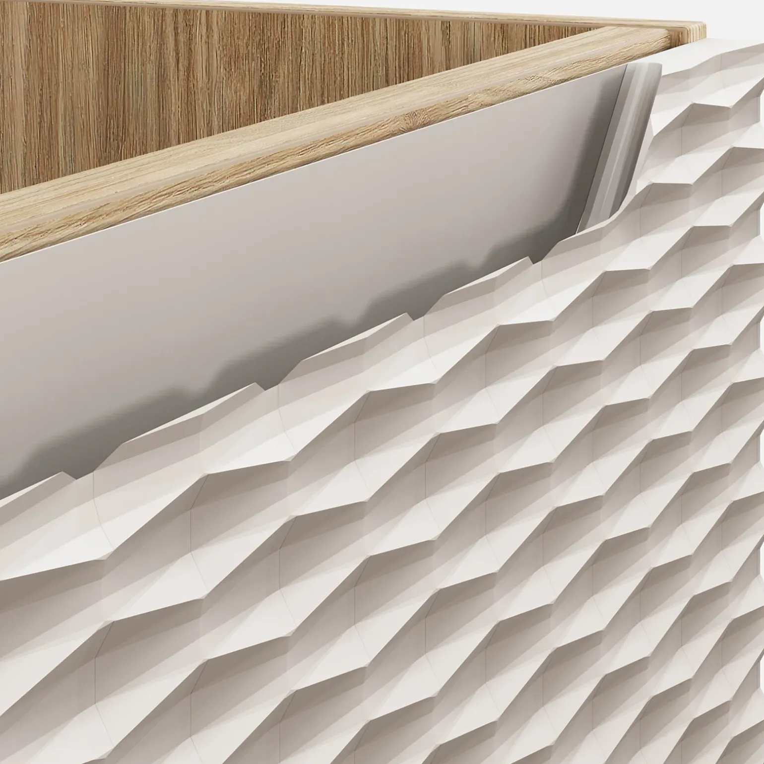 Mobile bagno sospeso 120cm 2 cassetti beige rovere Swim