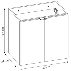 Mobile bagno sospeso 60cm 2 ante rovere Rovery