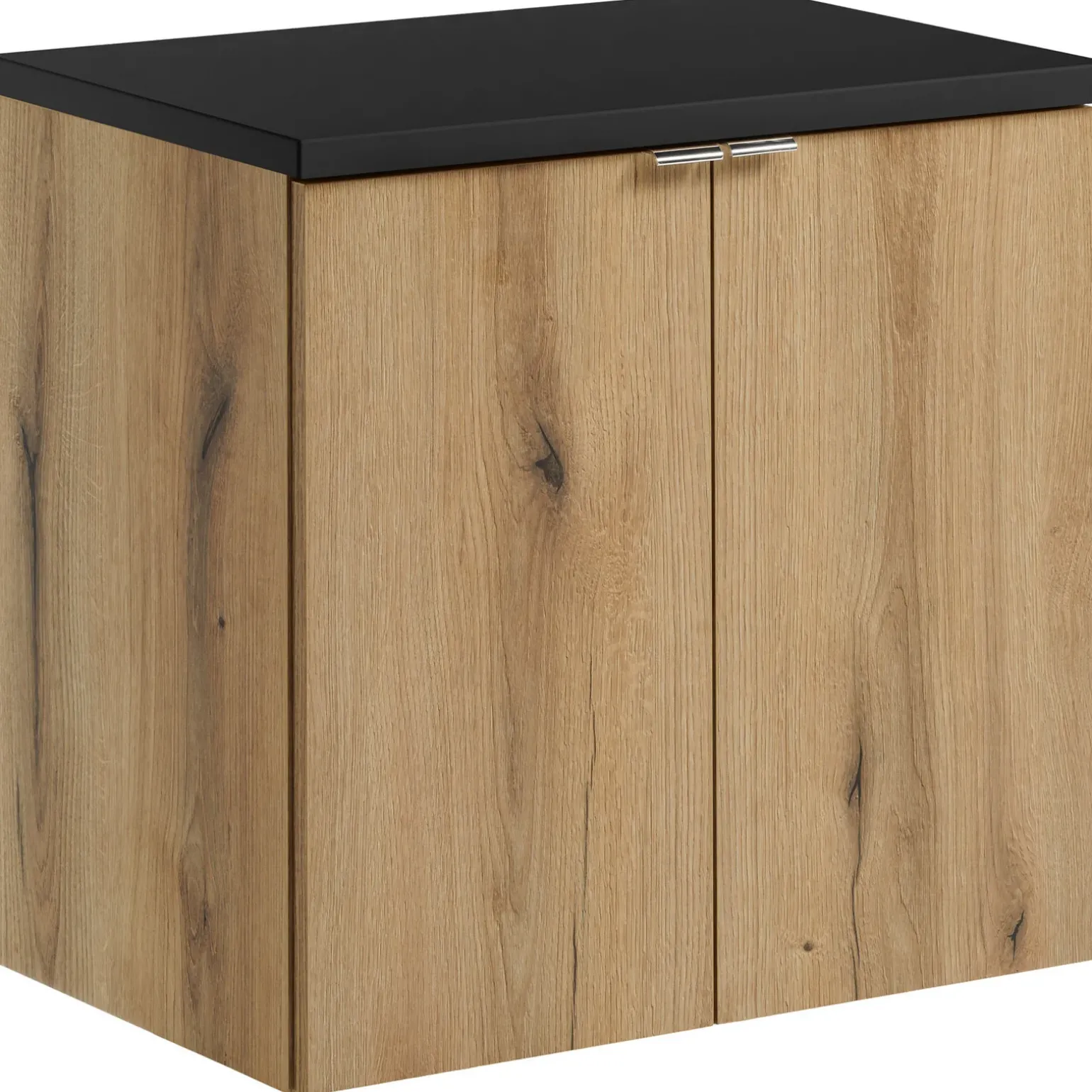 Mobile bagno sospeso 60cm 2 ante rovere nero Rovery
