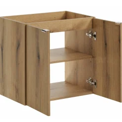 Mobile bagno sospeso 60cm 2 ante rovere nero Rovery